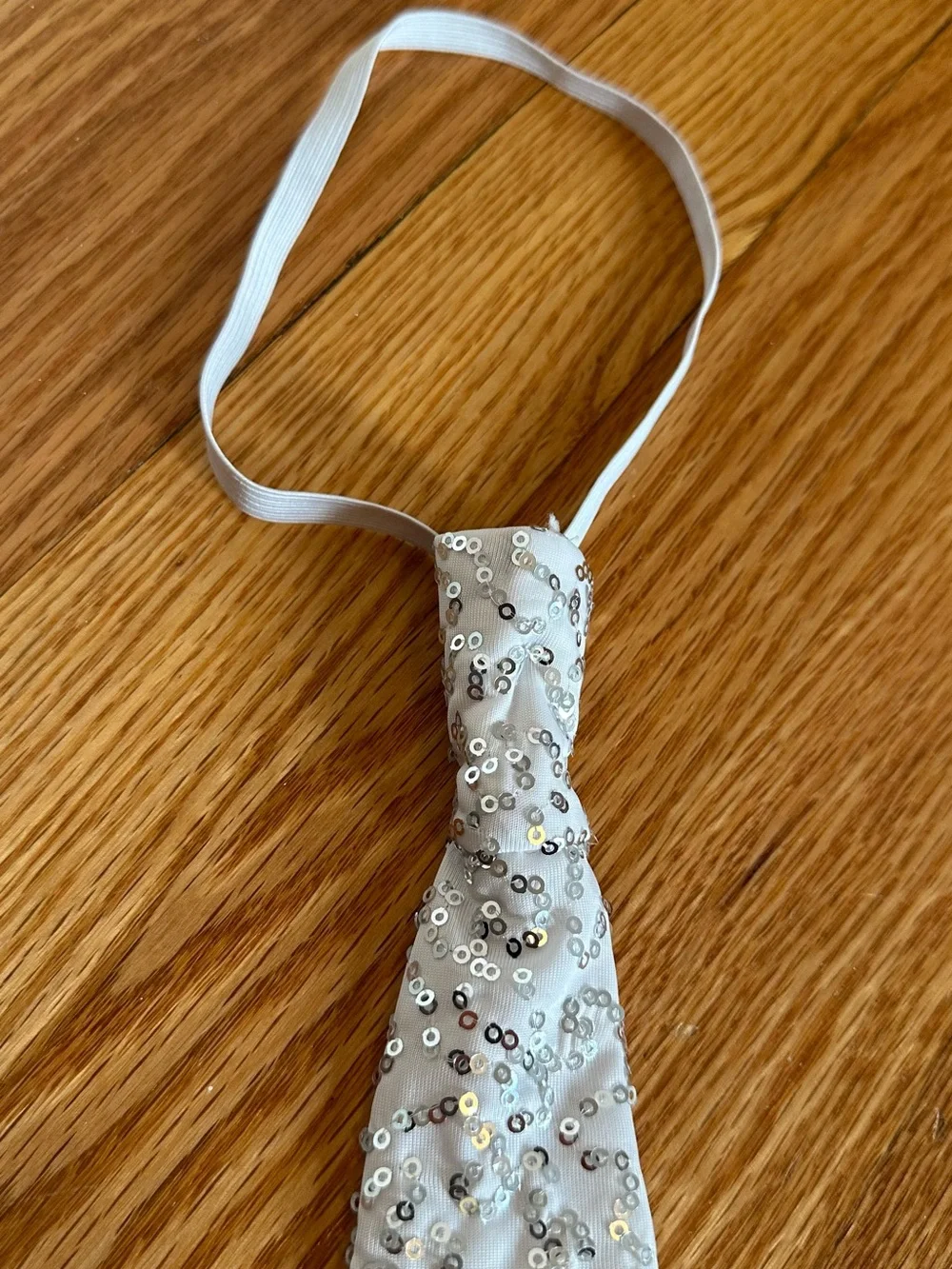 Silver Sequin Necktie